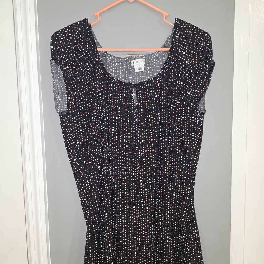 Liz Claiborne Black and White Polka Dot Blouse